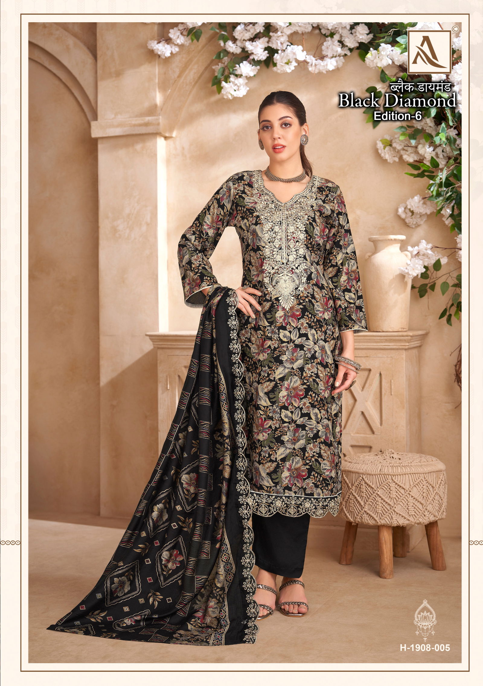 Black Diamond 6 By Alok Suit Rayon Printed Dress Material Exporters In India